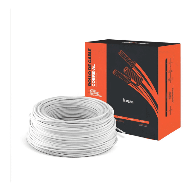 Cable Eléctrico Bloosom Calibre 10 Cca 100m 600 V Blanco