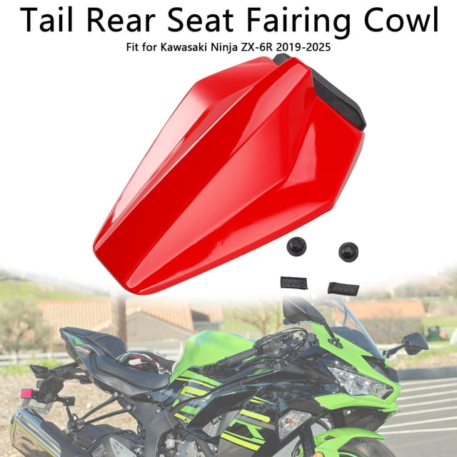 Couvre-queue de Siège Arrière de Course Rouge pour Kawasaki ZX6R ZX-6R 2019-2025