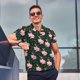 thumbnail image 4 of Balery Pink Sleeping Fox Camisa Polo de Hombre con Estampado, de Manga Corta y Tejido Medio, Camisa Tipo Golf Polo-Small, 4 of 6