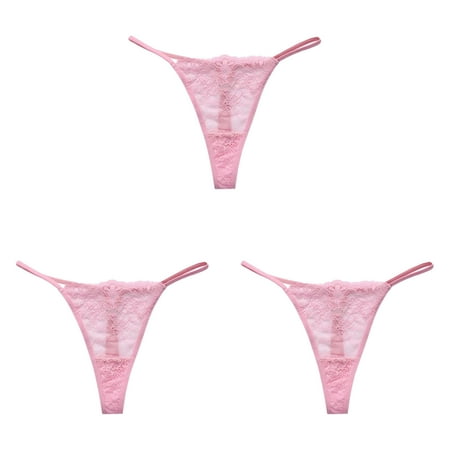 tton Bikini Strap Lace Thong Low Ladies Cotton Briefs Underwear Waist Seamless Transparent Panties Ladies Cotton Underwear Size 12 Plus Size ceangrtro Pink (3Packs) Pink (3Packs)