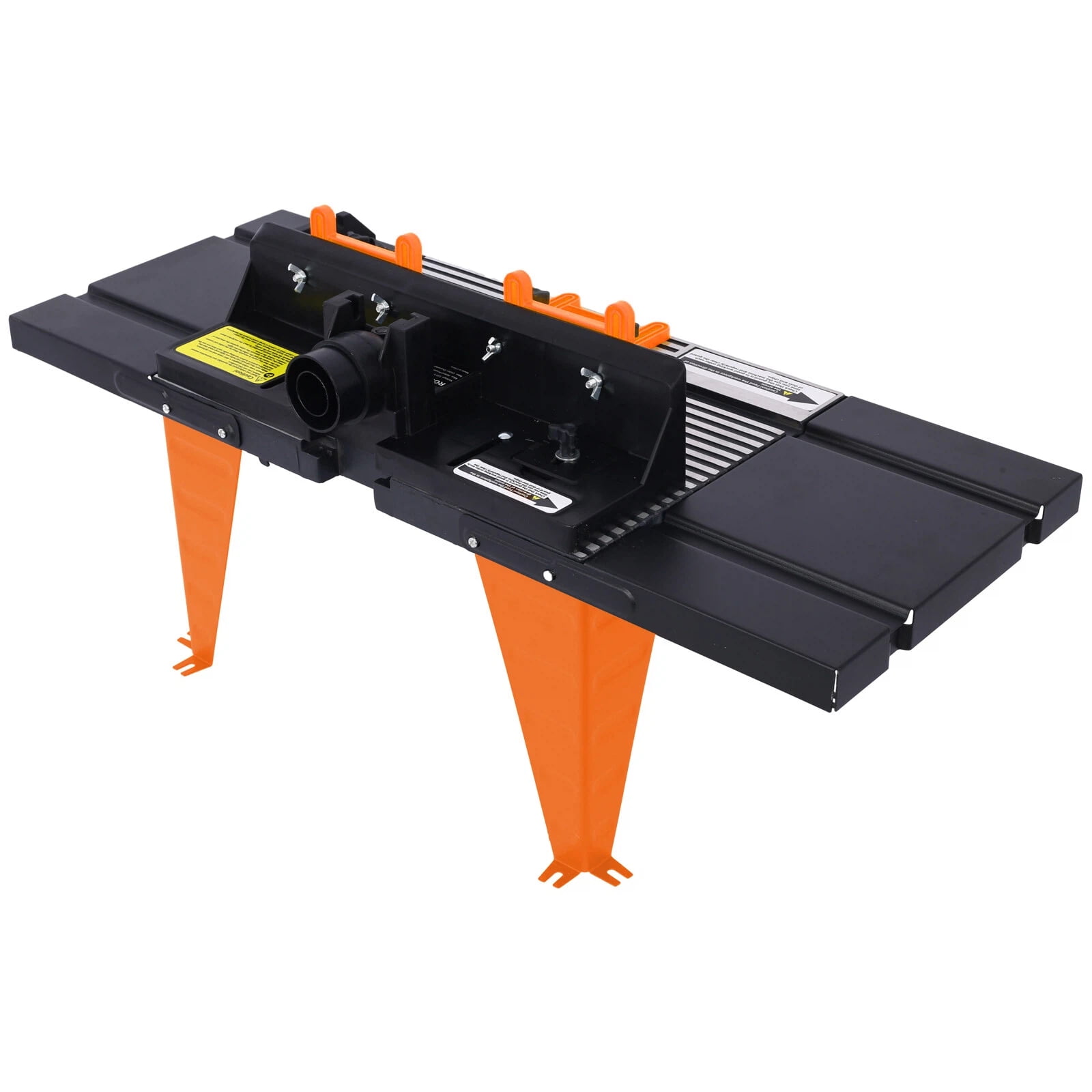 LuckyNote Benchtop Router Table, Aluminum Router Table with Extension Wings & Fence, Includes Miter Gauge for Woodworking, Black Orange