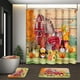 thumbnail image 1 of Juego de cortina de ducha con hojas de arce otoñal, tapa de inodoro y alfombrillas antideslizantes, 4 cortinas de ducha de calabaza blanca y amarilla para baño, decoración de baño de otoño, 1 of 7