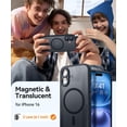 thumbnail image 2 of Magnetic Case for iPhone 16 Pro Max with Full Camera Protection [Compatible with Magsafe] [Translucent Matte] Protective Phone Case, Hot Pink,Black, 2 of 5