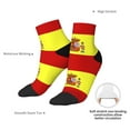 thumbnail image 5 of Women Men Athletic Socks Spanish Flag Cushioned Quarter Ankle Socks, 5 of 7