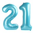 thumbnail image 1 of Balloon Kelfuoya - Lámina de mylar (40 cm), color azul claro, número 21, 1 of 7