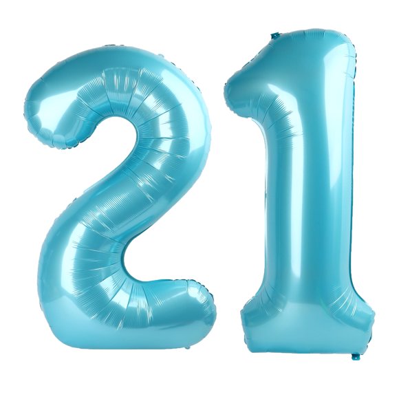 Balloon Kelfuoya - Lámina de mylar (40 cm), color azul claro, número 21