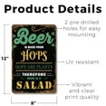 thumbnail image 2 of Beer Is Made From Hops Therefore Beer Is Salad 8 Inch x 12 Inch Novelty Plastic Sign Durable Weatherproof UV Protected Perfect for Bars Kitchens Fun Gift for Beer Lovers Crafted in the, 2 of 5