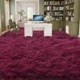 thumbnail image 5 of Janvonne 9x12 Fluffy Burgundy Red Area Rug for Bedroom Living Room Soft 6x9 Fuzzy Rugs Non-Shedding Indoor Plush Rug for Nursery Kids Room Dorm Room Home Decor, High Pile Shaggy Floor Carpets, 5 of 8