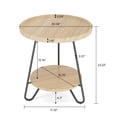 thumbnail image 2 of Resenkos Sofa Side End Table, End Table, Couch Table,Round End Table, 2-Tier Side Table Accent Table with Metal Legs,Wood Color, 2 of 3
