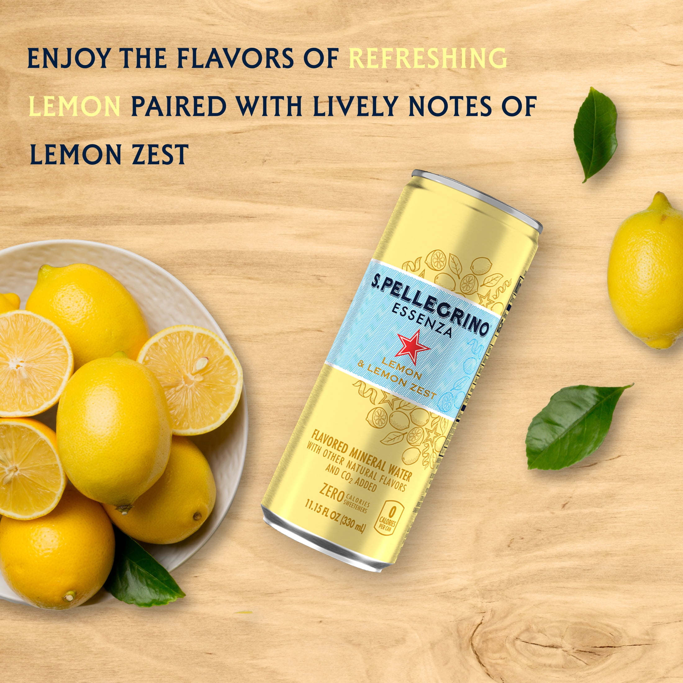 S.Pellegrino Essenza Lemon & Zest Flavored Mineral Water, Natural