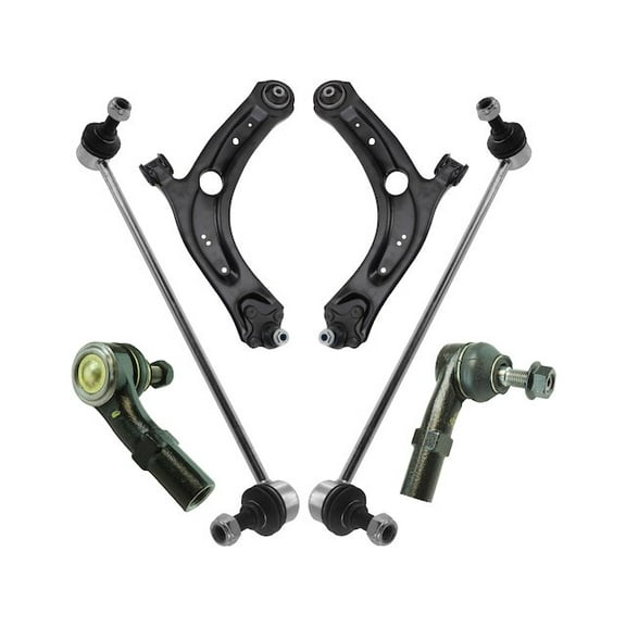 Front Control Arm Ball Joint Tie Rod and Sway Bar Link Kit 6 Piece - Compatible with 2018 - 2022 Volkswagen Tiguan 2019 2020 2021