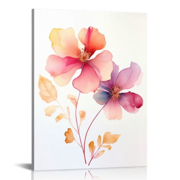 Nawypu Bathroom Decor Wall Art Bathroom Pictures for Wall Canvas Wall Art, Pink Flower Wall Decor for Bedroom Living Room Wall Decor Painting Picture Artwork Wood Framed Wall Art Easy to Hang