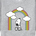 thumbnail image 3 of Peanuts - Snoopy Looking Up Rainbow - Men's Crew Neck Fleece Pullover, 3 of 6