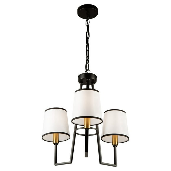 Artcraft Lighting Coco 3 Light Chandelier Black and Gold