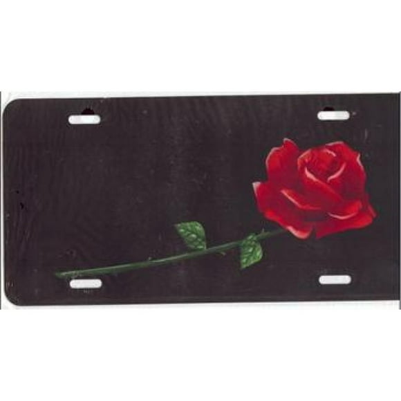 Red Rose Offset Airbrush License Plate Free Names on Air Brush