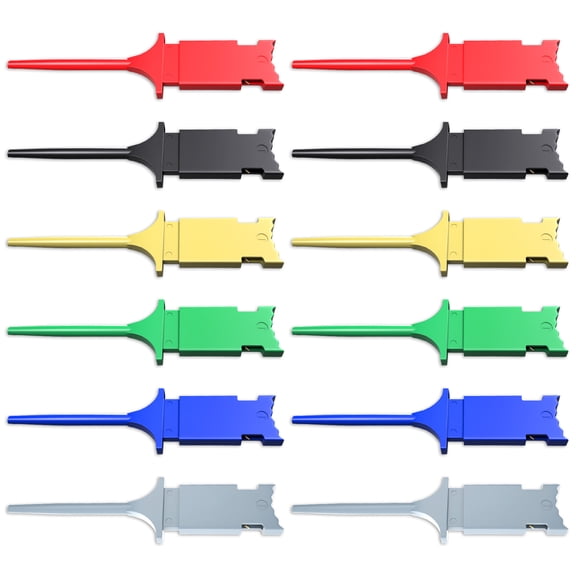 ELECTCHN SMD IC Test Hooks 12PCS Flat Test Clips for Electrical Testing 6 Colors