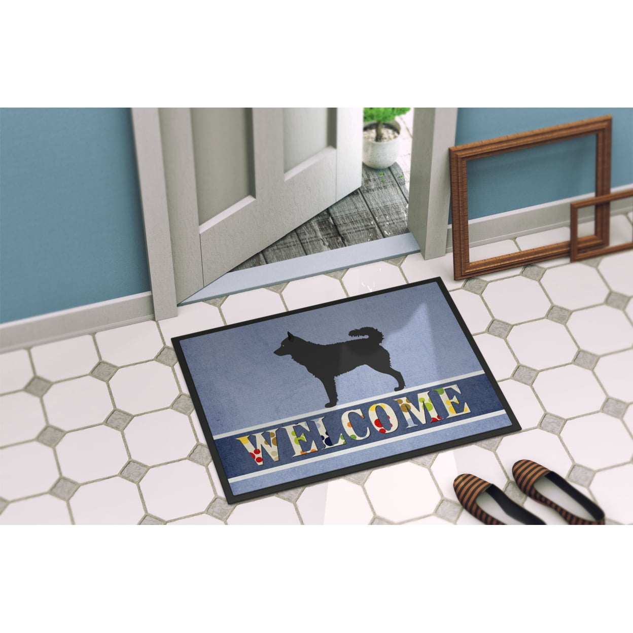 Carolines Treasures BB8336JMAT Mudi Welcome Door Mat Indoor Rug or Outdoor Welcome Mat 24x36 Doormat  36"L x 24"W