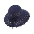 thumbnail image 2 of Sombrero para el sol, transpirable, tejido, protección solar, ligero, tejido a ganchillo, de moda, para playa. Azul, 2 of 9