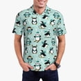 thumbnail image 1 of Fotbe Winter Skiing Penguin Pattern Men’s Golf Polo Shirt – Breathable Performance Golf Shirt with Button-Down Collar-4X-Large, 1 of 6