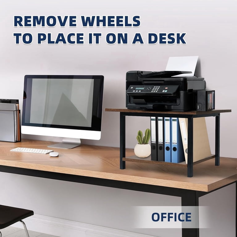 Under Desk Printer Stand with 4 Wheels and Locking Mechanism Under Desk Printer Stand with 4 Wheels and Locking Mechanism