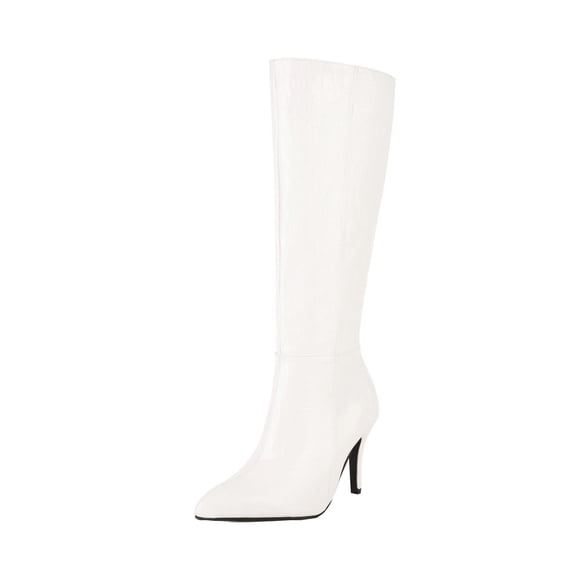 Juebong Boots on Clearance 2023 Knee High Boots for Women Sexy Stiletto High Heel Gogo Boots,Leather Pointed Toe Chunky Knee High Platform Dress Boots, Fashion Long Chunky Tall Gogo Boots for Fall