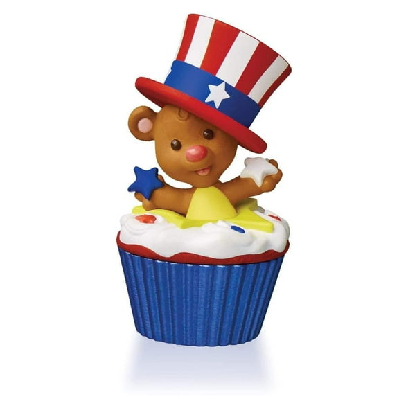Star-Spangled Bear Keepsake Cupcake Ornament 2016 Hallmark