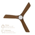 thumbnail image 6 of Glide 52in 3-Blade Smart Ceiling Fan 2700K-6000K CCT Tunable Range LED Light Kit with Remote Control and Black Hardware with Walnut Blades Works With iOS or Android App, 6 of 10