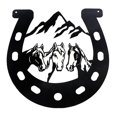 thumbnail image 1 of Décor De Mur Noir En Métal Triple Chaussure À Cheval, 1 of 3