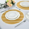 thumbnail image 6 of Brown Stripes Round Placemats Washable Placemats Non-Slip Heat-Resistant Table Place Mats for Dining Kitchen Holiday Party Table 15.4"-1PCS Home Decor, 6 of 7