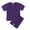 Dark Purple, variant on SILVERCELL 9M-13T Girls Boys Biker Shorts Set Solid T-Shirt Biker Jogger Shorts Kids Teens Boy Girl Summer 2 Piece Outfits Tracksuit