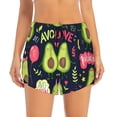 thumbnail image 2 of Pofeuu Avocado Love Print Women's Athletic Shorts Running Workout Shorts Tummy Control Quick Dry Gym Shorts with Pockets Double layer sports shorts-Medium, 2 of 7