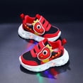 thumbnail image 3 of Toddler Boys Dinosaur Light Up Walking Shoes Fashion LED Flashing Breathable Platform Non Slip Tennis Shoes Red, 3 of 6