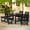 Black, variant on JUSTLET HDPE Outdoor 2-Person Dining Bench, Durable and Weather-Resistant for Patio, Garden and Balcony Use, Brown
