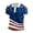 Z164-Blue, variant on XINPING 250th Anniversary USA Shirt Patriotic Star And Stripe Print Polo Shirt for Men, Short Sleeve Collared Golf Top, Independence Day Design with Multi Color Options