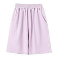 thumbnail image 6 of CAICJ98 Kids Boys Girls Cotton Shorts for Summer Casual Athletic Running Basketball Jogger with Side Pockets Purple,6-7 Years, 6 of 6