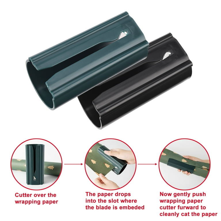  ANRUI 2PCS Christmas Wrapping Paper Cutter Tool Tube,Upgraded Kraft  Paper Roll Slitter Cutter, Gift Wrrap Cutter,Safer and Easier Cutting :  Office Products