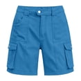 thumbnail image 5 of Husipze Hiking Cargo Shorts for Women Multi-Pocket Lightweight Relaxed Fit Casual Bermuda Shorts for Golf Travel Outdoor Blue S, 5 of 6