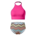 thumbnail image 5 of Duqingm Mid Rise Bikini Sets for Women Women Two Piece Swimsuit - Knot Twist Bikini Set V Cut Bathing Suit 2026 Teen Bikini Hot Pink,S, 5 of 7