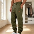 thumbnail image 2 of GrmtClth Men's Fleece Sweatpants Heavyweight Winter Casual Joggers with Drawstring Elastic Waistband with Pockets Army Green M, 2 of 6