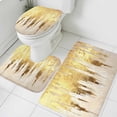 thumbnail image 3 of Abstract Gold Bath Mat 3 Piece Bathroom Rug Set, Modern Brush Luxury Strokes Artwork Non Slip Bath Rug Contour Mat and Toilet Lid Cover, Absorbent Shower Mats Soft Bath Rugs and Mats Sets, 3 of 8