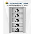 thumbnail image 6 of Rugerasy 71 Inch Tall Storage Metal Cabinet,Adjustable Feet and Lock Garage Cabinets with Doors and Shelves,Utility Storage Cabinet for Pantry Bedroom,White, 6 of 9