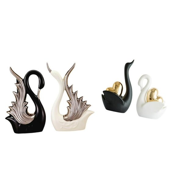 Figuras De Cisne De Cerámica, Esculturas, Adornos De Escritorio, Arte De Mesa, Manualidades, Decoración Para Parejas, Para Estanterías, Aniversarios, Chimeneas, Estanterías, Entradas.