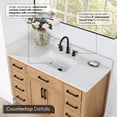 thumbnail image 6 of Gavino 48" Wood Vanity in Light Brown with Composite Stone Top and Mirror, 6 of 17