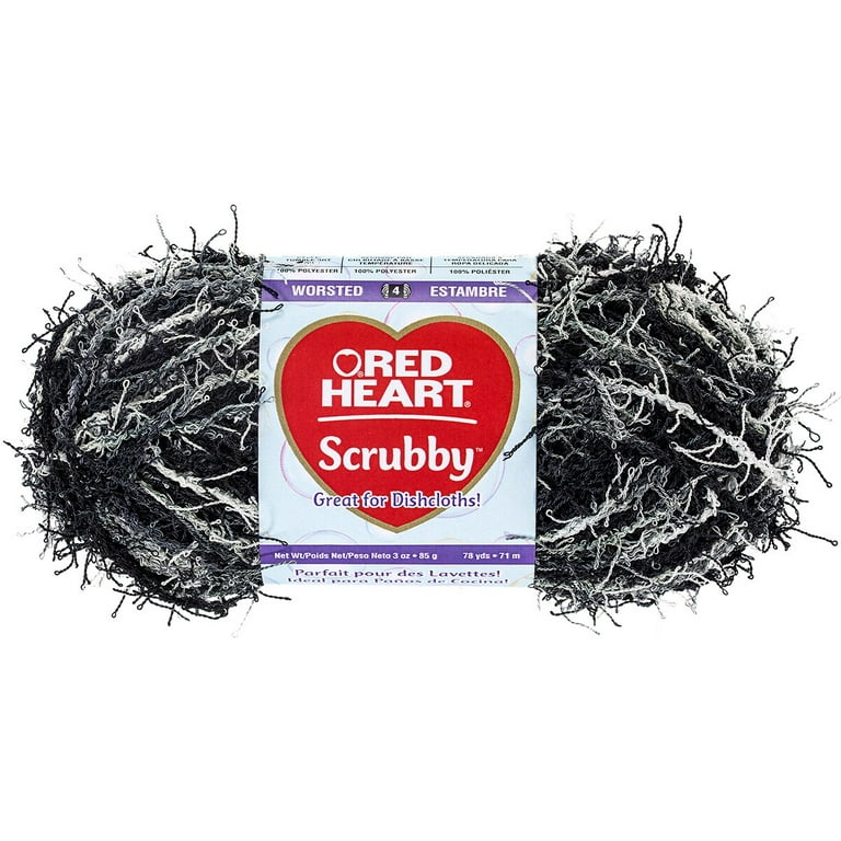 Red Heart Scrubby Jolly Yarn - 3 Pack of 85g/3oz - Polyester - 4 Medium  (Worsted) - 78 Yards - Knitting/Crochet