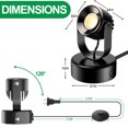 thumbnail image 4 of Taurisu 15W LED Spot Lights Up Lights Indoor 2-Pack,Multi-purpose Up Lighting Wall Mountable Table Floor Lamp, 3000k Warm White 1500LM Bulbs For Living Room Plant Display and Art Space Illumination, 4 of 9