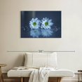 thumbnail image 2 of Elephant Stock White Daisies Wall Art - Horizontal Canvas Wall Art - Living Room Wall Decor - Floral And Botanical Canvas - Blue And White Decor - 36" x 24", 2 of 8