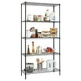 thumbnail image 4 of 5 Tier Storage Shelves, 1250 Lbs Capacity Heavy Duty Wire Shelving Unit, NSF Metal Shelf, Adjustable Storage Rack for Garage Pantry Kitchen Office Laundry- 14" D X 36" L X72 H, Black, 4 of 9