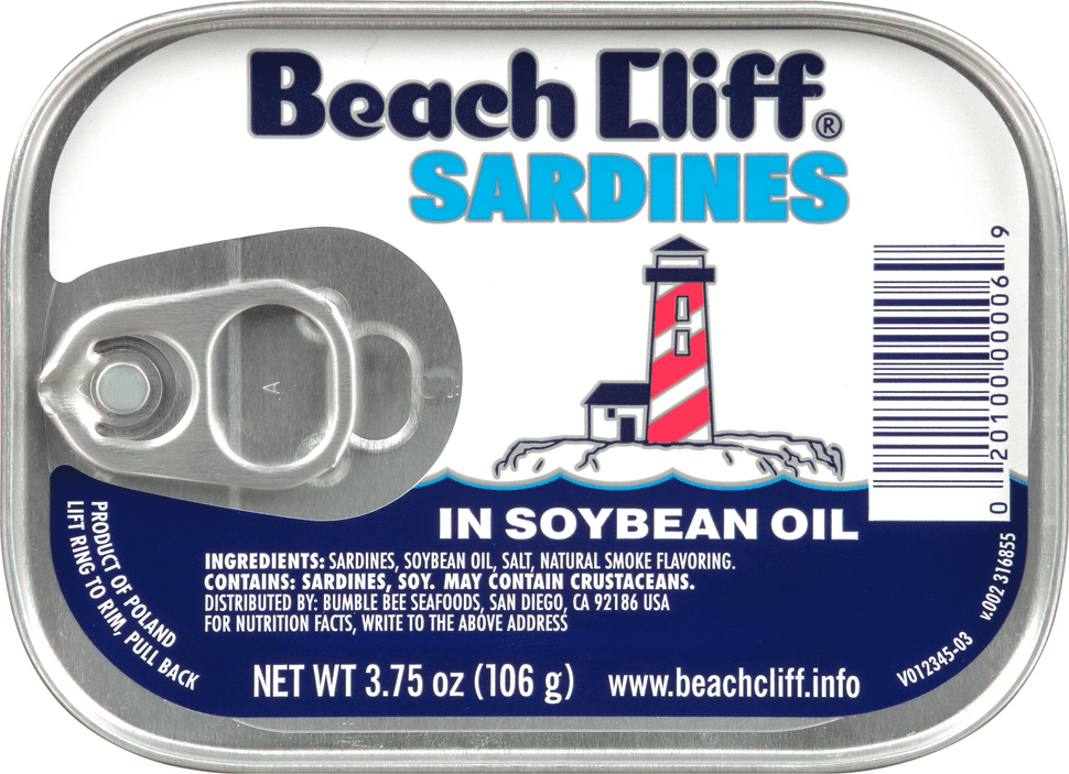 Beach Cliff Sardines in Soybean Oil