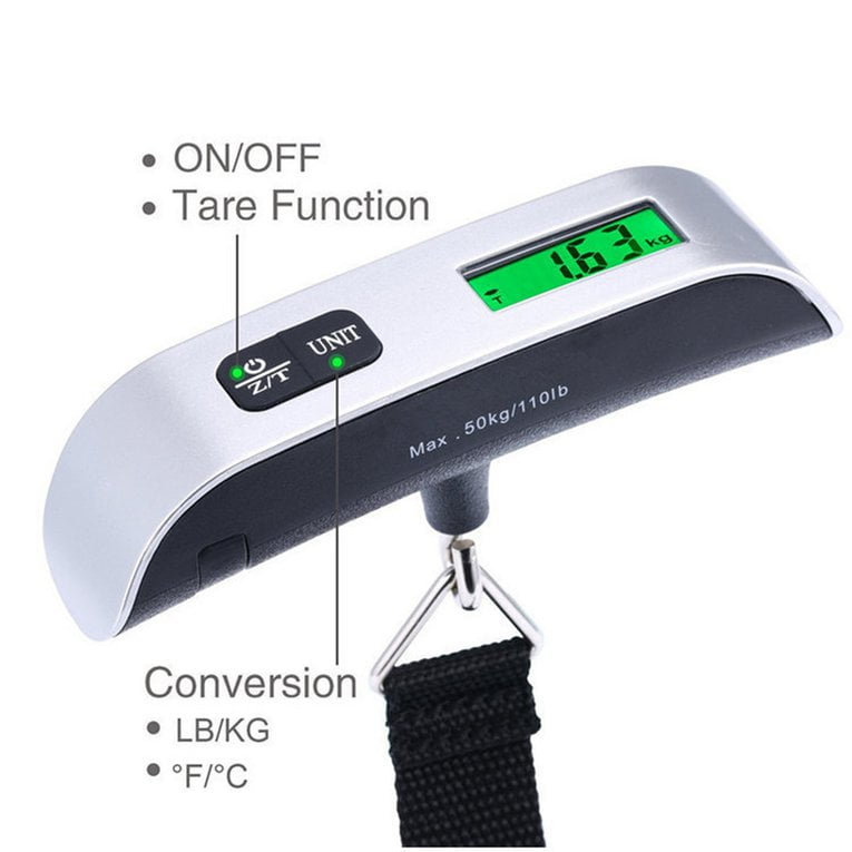 Digital Scale LCD Display 110lb/50kg Electronic Balance Luggage Hanging Scale  Travel Weighing Scale Baggage Bag Weight Tool