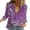 Purple, variant on Womens Shirts V Neck Roll Up Sleeve Down Blouses Tops Workout Tops